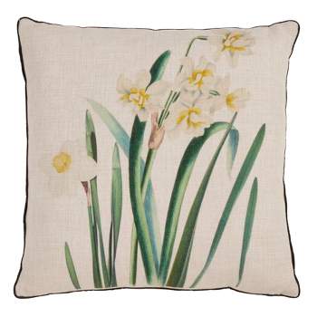 Saro Lifestyle Daffodil Pillow - Poly Filled, 18" Square, Natural