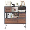 Munora - 3-Tier Wood Storage Cabinet with Drawers & Metal Legs - Anti-Tip, for Bedroom/Living Room - Black - 4 of 4