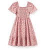 PATPAT Family Matching Outfits Boho Floral Print Square Neck Puff Sleeve Smocked Dress and Short Sleeve T-Shirts Matching Set - 4 of 4
