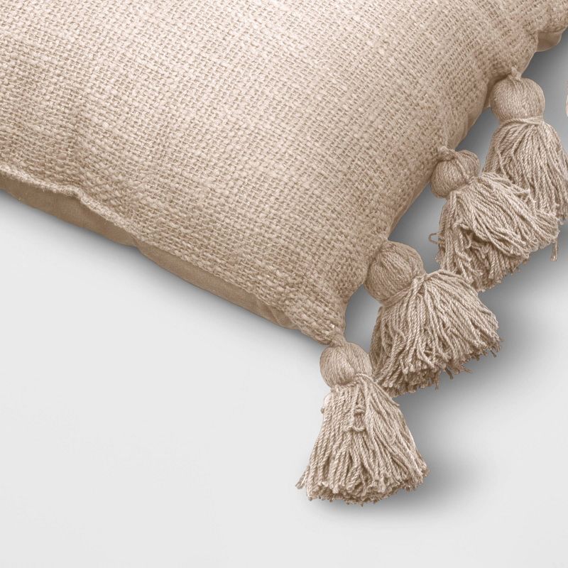 Textured Woven Lumbar Throw Pillow with Tassels - Threshold™, 5 of 6