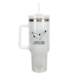 100 North Capricorn Zodiac Astrology Star Sign Wrap-Around 40 Oz. Stainless Steel Water Bottle Coffee Mug, Spill & Leak Resistant, Travel Tumbler with - 1 of 4
