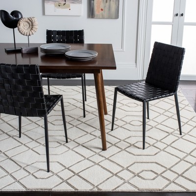 Ivory Hand-Knotted Wool Geometric 8' x 10' Area Rug