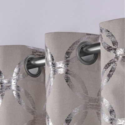 Natural Light-Filtering Polyester Grommet Window Curtain Panel Pair 54"x96"
