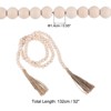 Unique Bargains Natural Wood Bead Garland with Tassels for Tiered Wall Hanging Decor 1 Set - 2 of 4