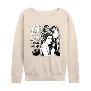 Women's - Star Wars - Leia And The Rebels Lightweight French Terry Wide Neck Long Sleeve Graphic Shirt - 1 of 4