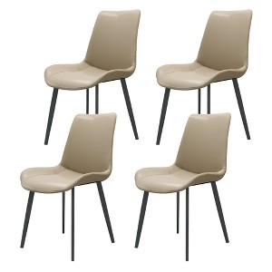 SKRAN Dining Chairs Set of 4, PU Leather Upholstered Seat with Sturdy Metal Legs and Comfort Backrest for Kitchen, Restaurant and Living Room - 1 of 4