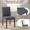 Set of 2 Upholstered Dining Chairs with Wood Legs, High Back Fabric Side Chairs for Kitchen, Dining Room, or Restaurant - Beige - 4 of 4