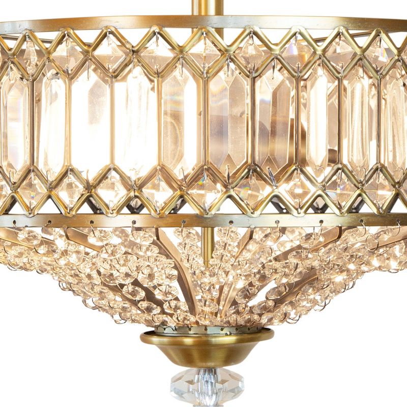 15.25&#34; Glass/Metal Tiered Jeweled Semi Flush Mount Ceiling Lights - River of Goods, 4 of 14