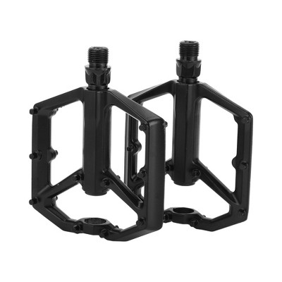 Unique Bargains Cycling Bike Pedal 9/16" Spindle Aluminum Alloy Bicycle Flat Pedal for Road Mountain BMX MTB Bike Black