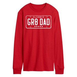 Men's - Instant Message - Gr8 Dad License Plate Long Sleeve Graphic T-Shirt - 1 of 4
