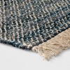 2'4"x7' Handloom Diamond Runner Rug Blue - Threshold™: Indoor Low Pile, Cotton & Jute, Entryway or Kitchen Use - image 3 of 4