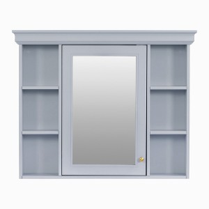 Chery Life 35'' x 28'' Wall Mounted Bathroom Storage Cabinet with Mirror Door, Medicine Cabinet with 6 Open Shelves - 1 of 4