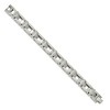 Black Bow Jewelry 14mm Stainless Steel Brushed & Polished Cross Link Bracelet, 8.5 Inch - image 2 of 4