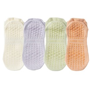Anna-Kaci 4-Pack Women's Mesh Top Non-Slip Yoga Socks with Full Sole Grips and Breathable Lightweight Fabric - 1 of 4