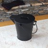 ACHLA Designs 13" Versatile Round Steel Ash Bucket & Cover Black - 3 of 4