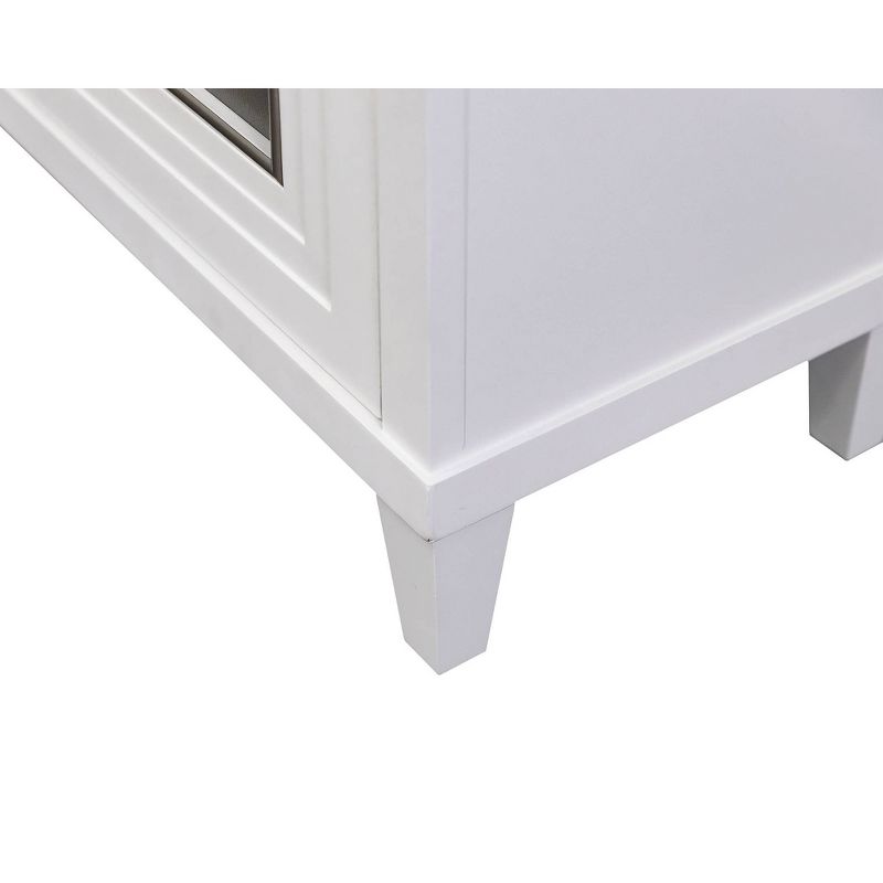 Modern Inlay Design Wood Console for TVs up to 80&#34; Console White/Brown - Tate Collection - Martin Furniture, 4 of 14