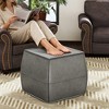 Kayamas 21" Ergonomic Genuine Leather Footrest,RectangleOttoman Brown - Support Feet & Relieve Sitting Fatigue - 3 of 4