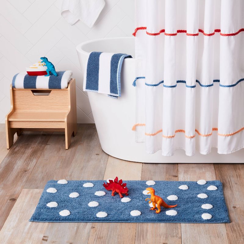 Striped Kids' Towel Navy with SILVADUR™ Antimicrobial Technology - Pillowfort™, 2 of 5