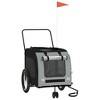 vidaXL Pet Bike Trailer Black and Gray Oxford Fabric and Iron - 3 of 4