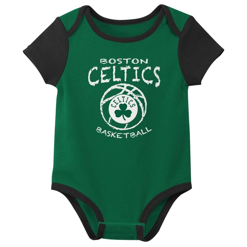 NBA Boston Celtics Infant Boys&#39; 3pk Bodysuit Set, 4 of 5