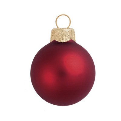 Northlight 40ct Matte Glass Ball Christmas Ornament Set 1.5" - Burgundy Red