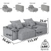 Modern Oversized Modular Sofa, 4PCS DIY Layout Sofa with Chaise Lounges, Tufted Sofa with Chenille Fabric Pillows-Baofuwish - 4 of 4