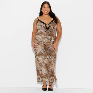Women's Lace Trim Maxi Empire Waist Dress - Wild Fable™ - 1 of 3