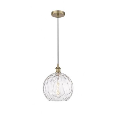 Athens Water Glass - 1 Light Mini Pendant In Industrial Style-12.75 Inches Tall and 10 Inches Wide