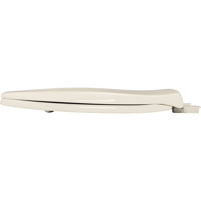Affinity Soft Close Elongated Plastic Toilet Seat with Easy Cleaning and Never Loosens Biscuit - Mayfair by Bemis, 4 of 11