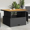 vidaXL Patio Table Black 43.3 In.x43.3 In.x28 In. Poly Rattan and Acacia Wood - 2 of 4
