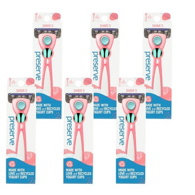 Preserve Blue Shave 5 Razor Handle and 1 Blade - 6 ct