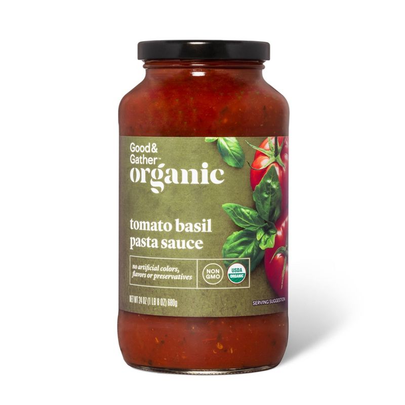 Organic Tomato Basil Pasta Sauce 24oz - Good &#38; Gather&#8482;, 1 of 4
