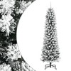 vidaXL Artificial Slim Christmas Tree - 47.2" Height, Flocked Snow Decoration, PVC & PE, Realistic Holiday Decor - 2 of 4