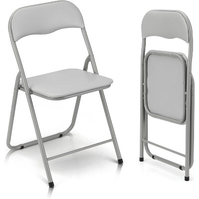 Folding Chairs with Cushion, Outdoor & Indoor Event Portable Metal Folding Chairs with Non-Slip Feet Pads Stackable Chairs