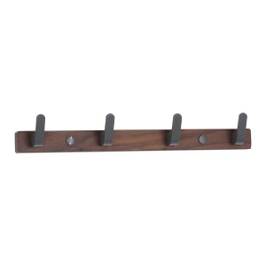 REGALWOVEN Rustic Wood Aluminum Space Saving Versatile Coat Hook with 4 Hooks - 1 of 4