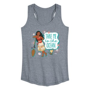 Women's - Disney - Take Me To The Ocean Graphic Racerback Tank - 1 of 4