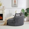 GlasFlength Sectional Sofas,Elegant Circular Design Sofa, Enhanced with Patterned Accent Pillows,Black,51.5"*40.5"*33" - 3 of 4