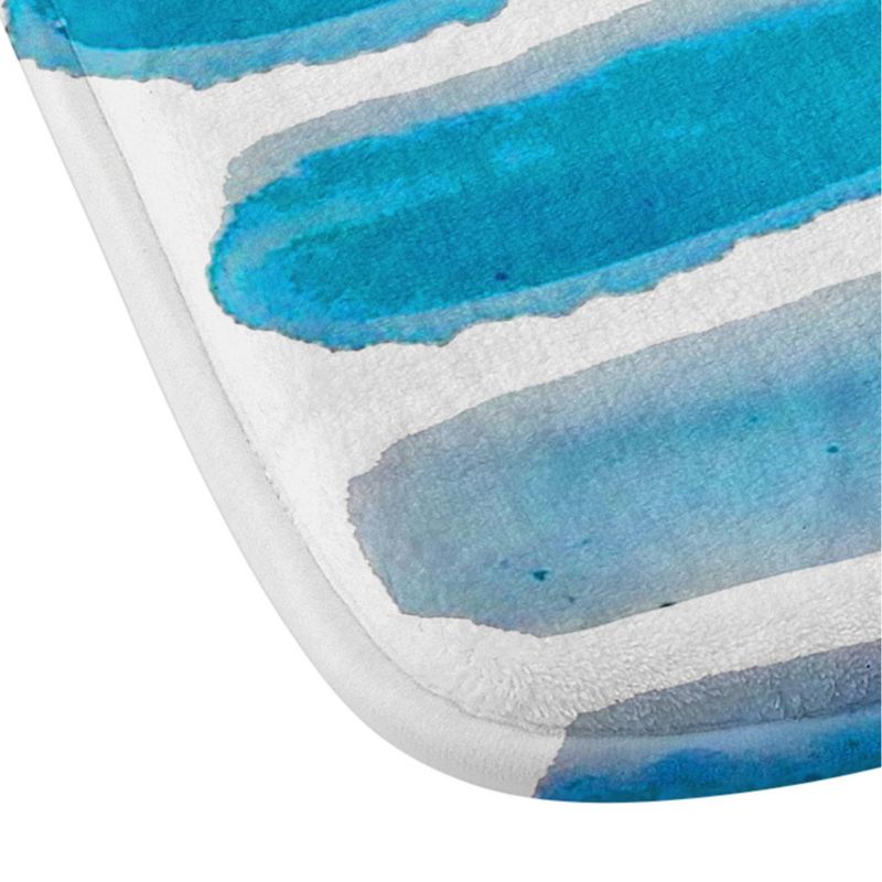 NoelleJay New Year Water Lines Memory Foam Bath Mat Blue - Deny Designs, 4 of 5