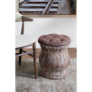 Rustic Wood Storage Stool - Olivia & May - 1 of 4