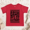 The Juniper Shop Bruh It's My Birthday Checkered Toddler Short Sleeve Tee - 3 of 4