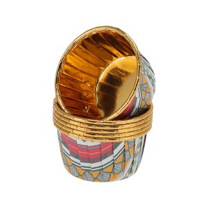 Unique Bargains Cupcake Liners White Colorway Disposable Laminated Paper Multicolor 2.76"x1.54" 50 Pcs - 1 of 4