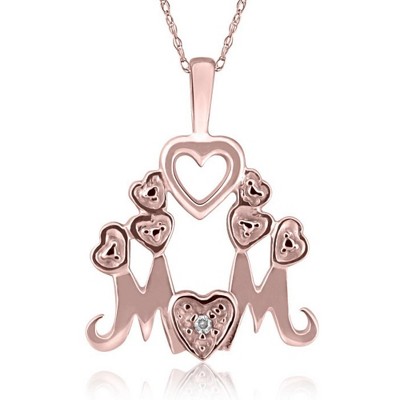 Pompeii3 Diamond Mom Pendant Necklace in White, Yellow, or Rose Gold