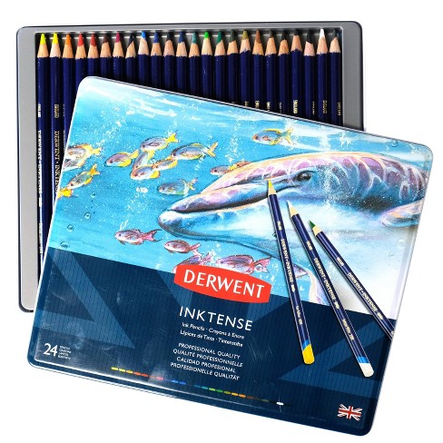 Derwent Inktense Pencil 12 Color Set with FREE Waterbrush – Rileystreet Art  Supply