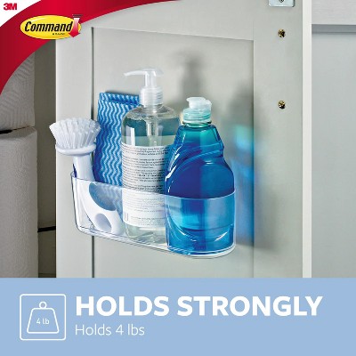 Command Under Sink Cabinet Caddy, White, Holds 7.5lbs, 1 Caddy 