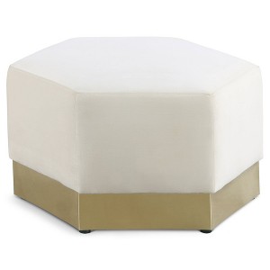 Meridian Furniture,Marquis Velvet Ottoman - 1 of 4