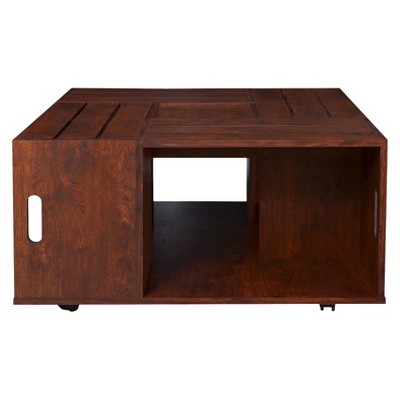 Roseline Modern Crate Box Inspired Coffee Table Walnut - HOMES: Inside + Out