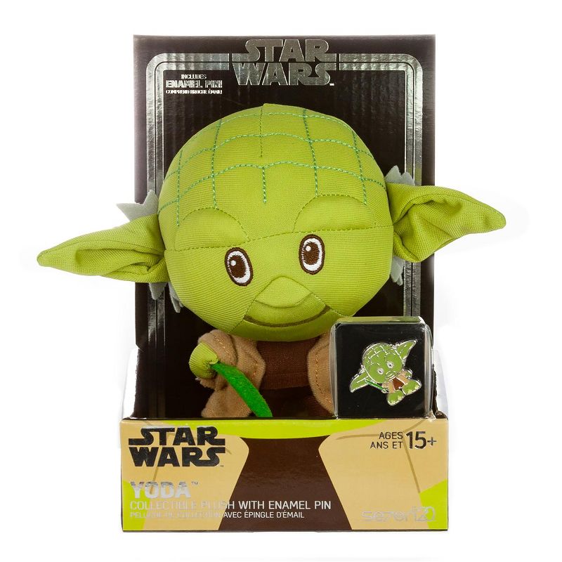 Toynk Star Wars Baby Yoda and R2-D2 Stylized 7 Inch Plush Set of 2 With Enamel Pins, 4 of 8