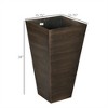 SKRAN 28" Tall Outdoor Planters, Set of 3 Large Taper Planters with Drainage Holes and Plug, Faux Wood Plastic Flower Pots for Garden, Patio - 3 of 4