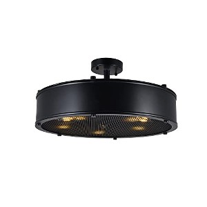 CWI Lighting Tigris 5 Light Drum Shade Flush Mount With Black Finish - 1 of 4