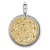 Black Bow Jewelry Sterling Silver Gold Tone and CZ Round Web Design Pendant, 26 x 35mm - 3 of 4
